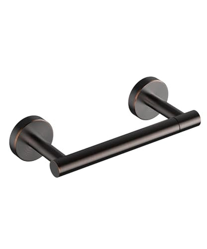 FORIOUS Commercial Toilet Paper Holder Wall Mount Bathroom Tissue Holder | Oil Rubbed Bronze | SUS304 Stainless Steel Rustproof | Double Post Pivoting Toilet Paper Roll Holder | Screw-In | Round Base - color: Oil Rubbed Bronze