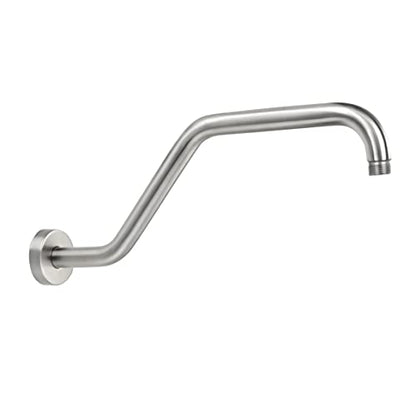 Shower Head Extension Arm,15.5 Inch Shower Arm Extension Replacement,Stainless Steel S Shape Shower Arm with Flange,Brushed Nickel,9Z2MK - color: Brushed Nickel, style: Z Shaped