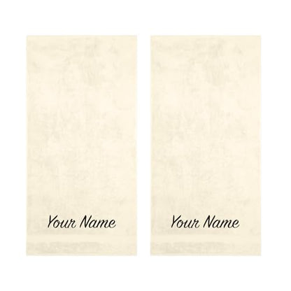 Personalized, Luxury Turkish Cotton Towels Easy Care, Extra Soft & Absorbent, Hotel & Spa Quality, Kitchen & Bathroom Turkish Towels by La Hammam (Cream, Hand Towels - Set of 2) - color: Cream, size: Hand Towels - Set of 2