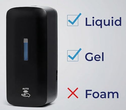 Automatic Soap Dispenser with Extra Large 40 oz. Capacity (Liquid/Gel) - Wall Mounted Hand Soap or Touchless Hand Sanitizer Unit for Commercial or Home Bathrooms - ADA Compliant (Black) - size: 1-Pack