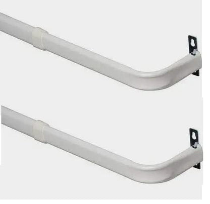 Yafa Home Fashion Heavy Duty Single Standard Adjustable Curtain Rod Hardware Included(White, 66"-128"[2PCS]) - color: White, size: 66" - 128" [2 PCS]