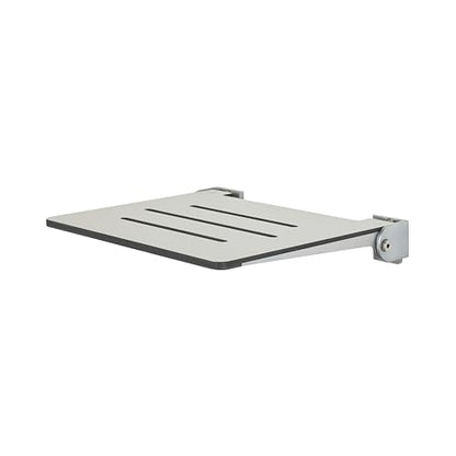 Seachrome 18 inch Silhouette Slimline Folding Wall Mount Shower Bench Seat, Light Gray Seat with Silver Frame - color: Light Gray With Silver Frame