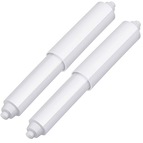 Shappy 2 Pcs Universal Toilet Paper Holder Replacement Rod Spring Loaded Plastic Retractable Paper Replacement Rod Toilet Tissue Roll Holder Insert for Bathroom Home Fixture Accessories(White) - color: White