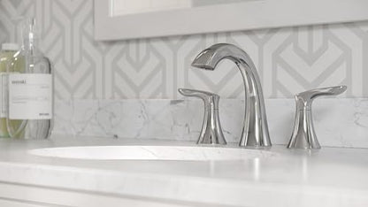 Pfister Weller 8 inch Widespread 3 Hole Bathroom Sink Faucet with 2 Handle Polished Chrome Finish, Metal Pop-Up Drain Assembly and 1.2 GPM Flow Rate for Vanity LG49WR0C - color: Polished Chrome, size: 1 Pack