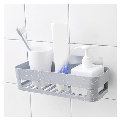 Adhesive Corner Shelf Waterproof Wall Mounted, No Drill Bathroom Kitchen Storage Rack Organizer(A)