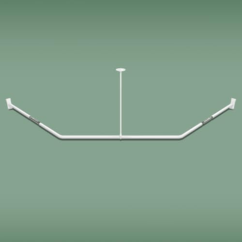 Naiture Neo-Angle Shower Curtain Rod, 30-1/2" X 37" X 30-1/2", Gloss White | Aluminum, Includes 36" Ceiling Support and Mounting Hardware, Cut to Fit, Permanent Wall Mount, Rustproof - color: Gloss White, size: 30-1/2" X 37" X 30-1/2"