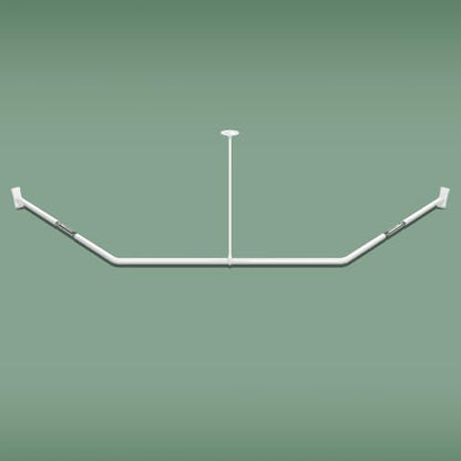 Naiture Neo-Angle Shower Curtain Rod, 30-1/2" X 37" X 30-1/2", Gloss White | Aluminum, Includes 36" Ceiling Support and Mounting Hardware, Cut to Fit, Permanent Wall Mount, Rustproof - color: Gloss White, size: 30-1/2" X 37" X 30-1/2"