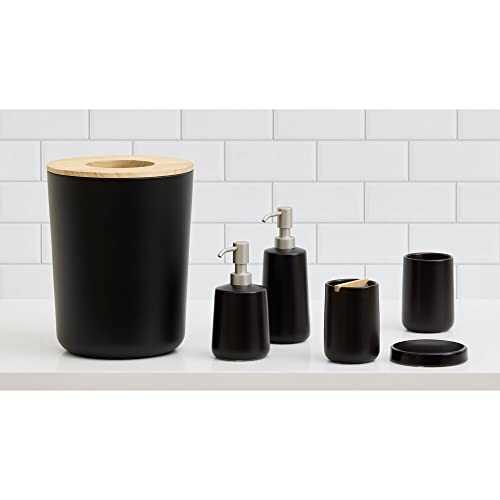 iDesign Ceramic Earth Collection Bar Soap Dish, Matte Black (Pack of 12) - color: Matte Black, size: Soap Dish (Pack of 12)