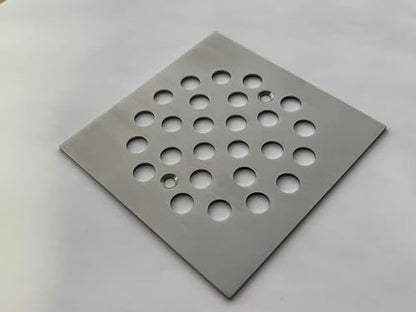 4-1/4 Inch Screw-in Square Floor Drain Cover Replacement Shower Grates with Screws (Brushed Nickel) - color: Brushed Nickel