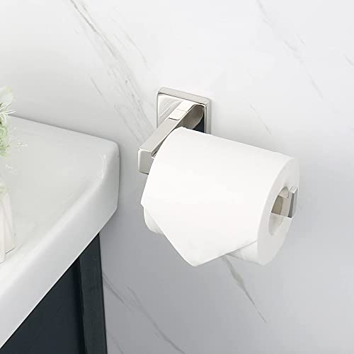 NearMoon Square Hand Towel Holder+ Square Toilet Paper Holder, Premium SUS304 Stainless Steel Rustproof Wall Mounted Towel Ring and Toilet Roll Holder for Bathroom, Kitchen, Washroom, Chrome Finish