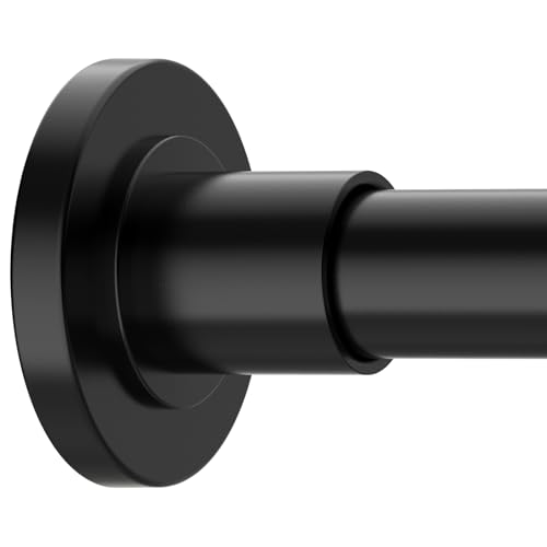 GXOACKJ Black Shower Curtain Rods - 31-68 Inch Spring Tension Shower Rods for Bathroom, Adjustable, No Drilling, No Rust, Stainless Steel - color: Black, size: 31-68