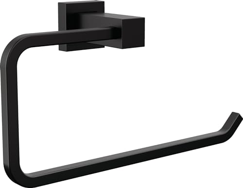 Delta Faucet Velum Towel Ring, Black Bathroom Wall Mounted Ring, Hand Towel Ring, Towel Holder, Matte Black IAO20846-BL - color: Matte Black