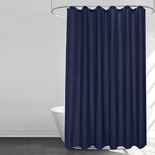 EurCross Navy Blue Shower Curtain, Water-Resistant Machine Washable Fabric Shower Curtain for Bathroom 72 x 72 inches - color: Blue, size: 72"W x 72"L (Pack of 1)