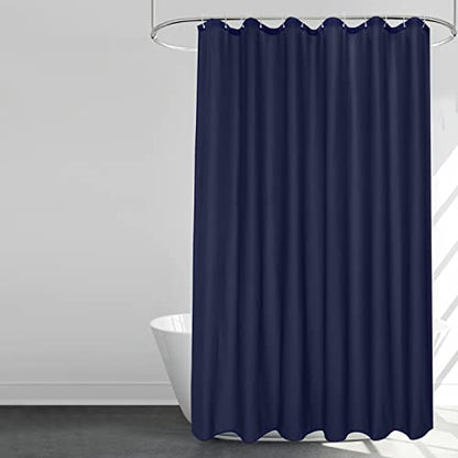 EurCross Navy Blue Shower Curtain, Water-Resistant Machine Washable Fabric Shower Curtain for Bathroom 72 x 72 inches - color: Blue, size: 72"W x 72"L (Pack of 1)