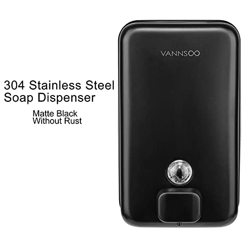 Wall Mounted Commercial Soap Dispenser Bathroom, Vertical Black | 1100ml 37oz Stainless Steel Liquid Hand Sanitizer Dispenser - color: Vertical Black