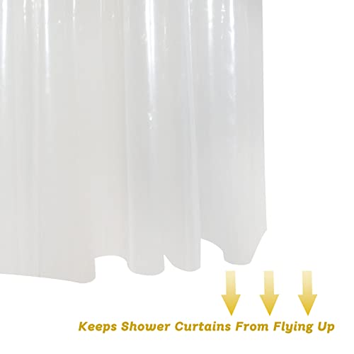 No Hook Clear Shower Curtain Liner PEVA Plastic Waterproof Heavy Duty Bathroom Curtain Hook Free Transparent Shower Liner 72x74 Inches | PEVA Plastic Vinyl Waterproof Bathroom Curtain Hook Free Transparent Shower Liner with bottom Magents - color: Clear,