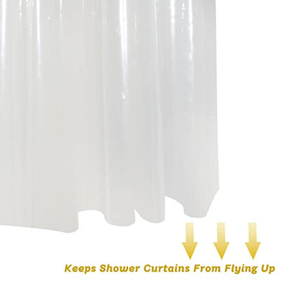No Hook Clear Shower Curtain Liner PEVA Plastic Waterproof Heavy Duty Bathroom Curtain Hook Free Transparent Shower Liner 72x74 Inches | PEVA Plastic Vinyl Waterproof Bathroom Curtain Hook Free Transparent Shower Liner with bottom Magents - color: Clear,