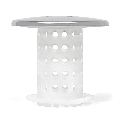 TubShroom Bathtub Drain Protector and Hair Catcher - 2 Pack, Chrome - Fits 1.5" - 1.75" Bathtub and Shower Drains