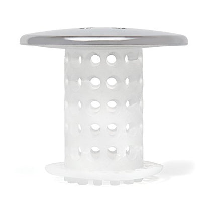 TubShroom Bathtub Drain Protector and Hair Catcher - 2 Pack, Chrome - Fits 1.5" - 1.75" Bathtub and Shower Drains