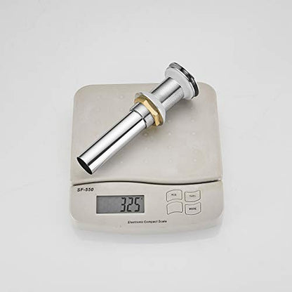 15/8" Bathroom Faucet Vessel Vanity Sink Pop up Drain Stopper Plug | without Overflow Fits Bathroom Standard Sink Hole 1-1/2" to 1-3/4" Polished Chrome Finish Push & Seal by Homevacious - color: Chrome, style: Without Overflow
