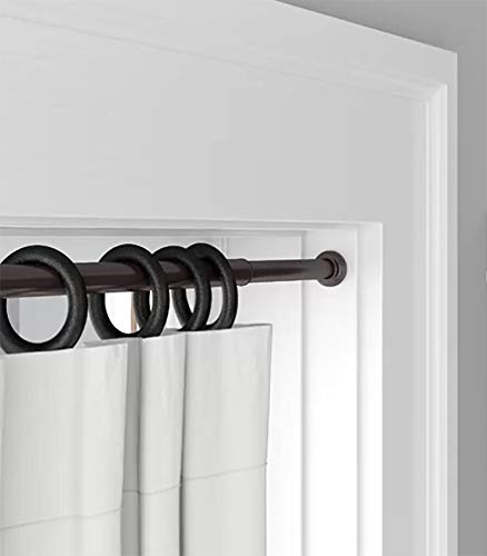 Urbanest 1" No Drilling Shower Closet Window Metal Premium Adjustable Tension Rod, Heavy Duty, 42-inch to 72-inch, French White - color: French White, size: 42"-72"