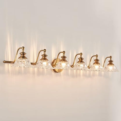 XIEDUN 45" Bathroom Light 6 Light Vanity Light Fixtures (Exclude G9 Bulb) Vanity Lights for Bathroom - color: Brass, size: 6 Light A