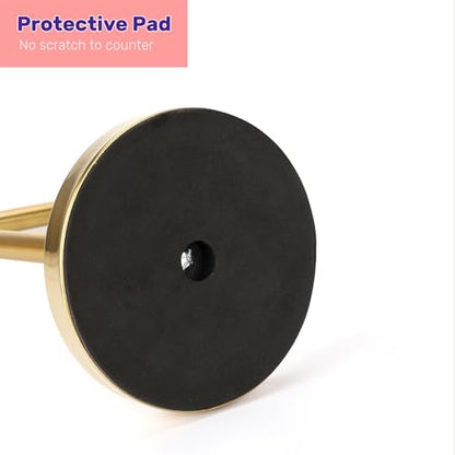 Gold Hand Towel Holder Stand for Bathroom Vanity Countertop SUS304 Stainless Steel T-Shape Free Standing Towel Rack Stand Towel Bar for Bathroom Kitchen - color: Brushed Gold