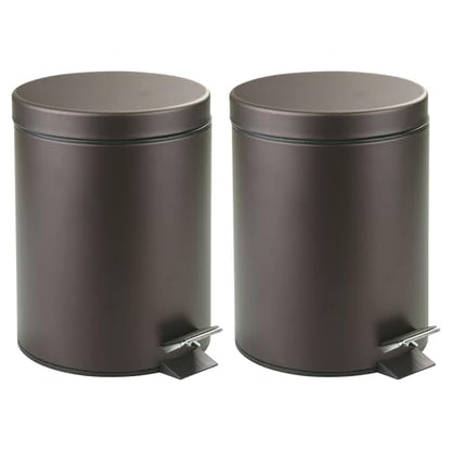 iDesign Round 1.3 Gallon Bathroom Step Trash Can - Set of 2 - Bronze - color: Bronze, style: Pack of 2