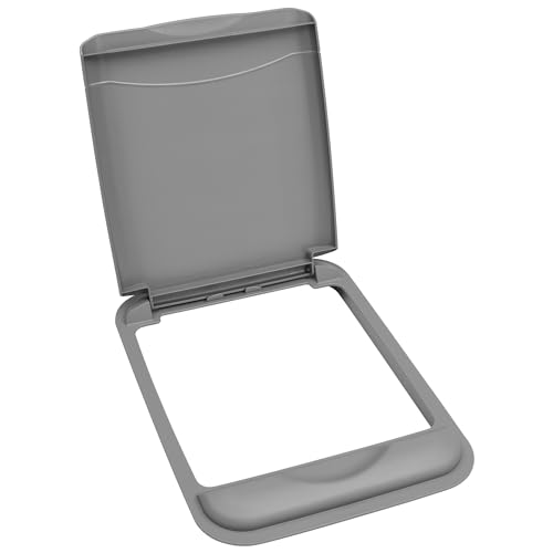 Rev-A-Shelf 50 Qt Under Sink Garbage Can Lid for Base Kitchen and Bathroom Cabinet, Replacement Plastic Trash Bin Lid Only, Silver, RV-50-LID-17-1 - color: Silver, size: 50 QT