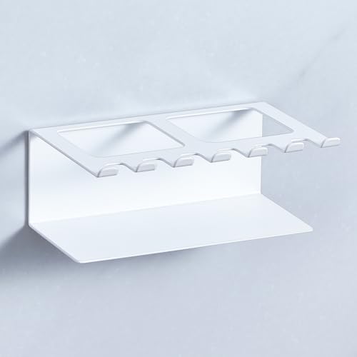 Electric Toothbrush Head Holders, Electric Toothbrush Holders Wall Mounted, Shower Electric Head Holder, Toothbrush and Toothpaste Holder, Tooth Brushing Holder for Bathroom (White, Small) - color: White, size: Small