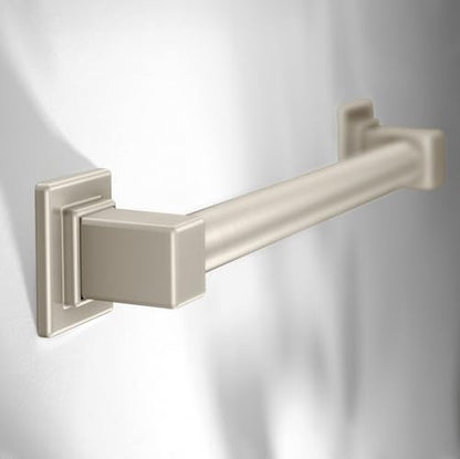 Moen YG8818BN Bathroom Safety 18-Inch Stainless Steel Modern Bathroom Grab Bar, Brushed Nickel - color: Brushed Nickel, size: 18 Inch