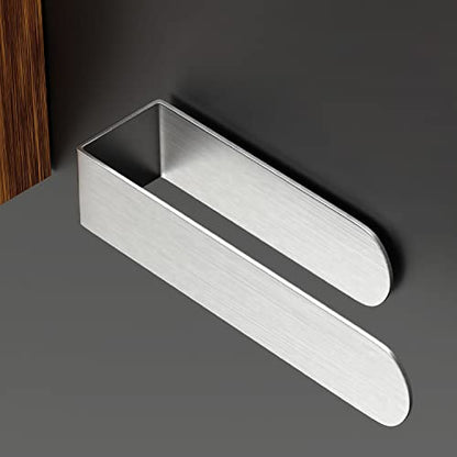 HUFEEOH Hand Towel Holder, Silver Hand Towel Bar, Self Adhesive Bathroom Towel Bar Stick on Wall, Stainless Steel Brushed - color: Silver, size: 8 Inch