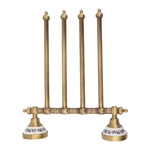 Swivel Towel Rack, Multi arm Brass Bathroom Towel Rack wall Mounted 180° Rotation Thicken Hanger bar for Bathroom for Kitchen (Four Rods) - size: Four Rods
