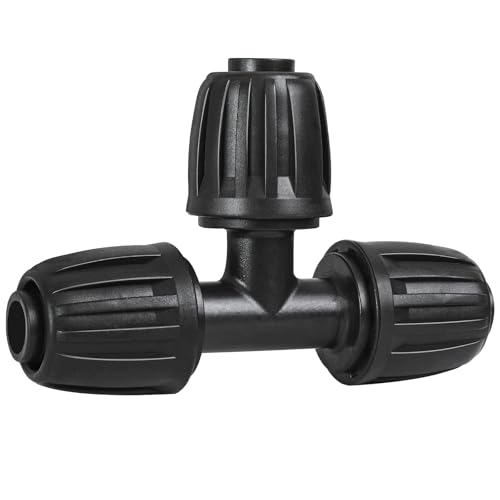 10 Pack 1/2 Inch Drip Irrigation Tee Fittings (1/2" ID x 0.65" OD) - 1/2'' Drip Line Anti-Drop Barbed Lock Nut T Connectors for 1/2 Inch Drip Irrigation Tubing System Connection - size: 1/2" Drip Tee