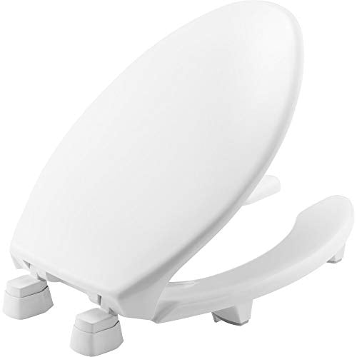 BEMIS 2L215OT 000 Medic-Aid 2" Lift Raised Open Front Toilet Seat with Cover, ELONGATED, Long Lasting Solid Plastic, White - style: Open Front Seat with Cover - 2-Inch Lift