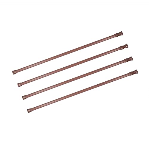 4 Pack Tension Rods, 21.6-35.4 Inches Adjustable Spring Steel Cupboard Bars Tension Curtain Rod Shower Rod Extendable Width - color: Wood Grain, size: 21.6-35.4 inch