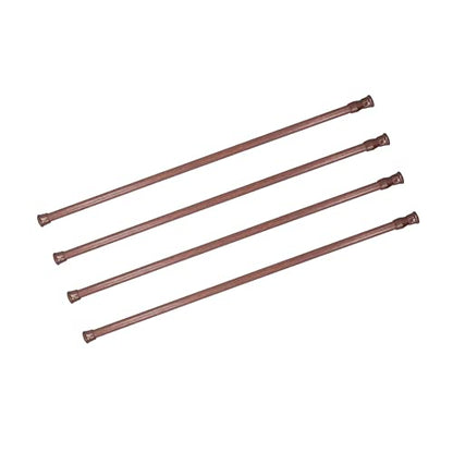 4 Pack Tension Rods, 21.6-35.4 Inches Adjustable Spring Steel Cupboard Bars Tension Curtain Rod Shower Rod Extendable Width - color: Wood Grain, size: 21.6-35.4 inch