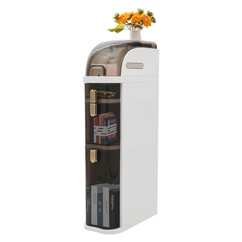 3-Tiers Bathroom Storage Cabinet Slim Bathroom Storage Cabinet with 4 Wheels Narrow Bathroom Storage Cabinets Bathroom Floor Cabinets for Bathroom, Small Spaces, Kitchen, Laundry - size: 16.1*7*30.7in-3 tiers