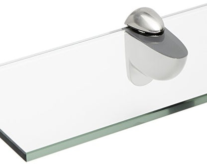 Spancraft 4" x 21" Brushed Steel Heron Glass Shelf - color: Brushed Steel, size: 4" x 21"