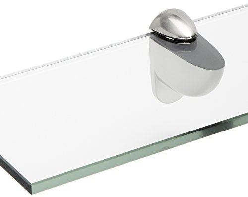 Spancraft 4" x 30" Brushed Steel Heron Glass Shelf - color: Brushed Steel, size: 4" x 30"