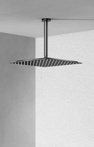 VBFF-Shower Head,rain shower head, 12 inch- Square Shower Head, 1.8 GPM Flow Rate, rainfall showerhead,VBFF09 (Matte Black) - color: Matte Black, size: 12 Inch