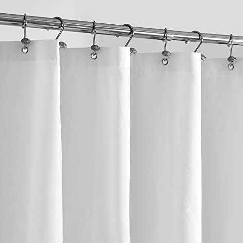 ALYVIA SPRING Stall Waterproof Fabric Shower Curtain or Liner White, 36x72 | 2 Magnets, Soft Cloth & Hotel Quality, Machine Washable, Light-Weight, Stall Size - color: White, size: 36"W x 72"L (Pack of 1)