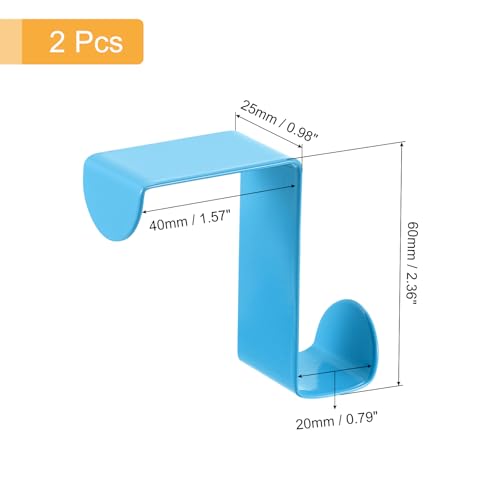 uxcell Over The Door Hooks,2pcs - Stainless Steel Door Hangers Hooks, S-Shaped Double Hooks for Hanging Clothes, Hats, Towels (Blue) - color: Blue