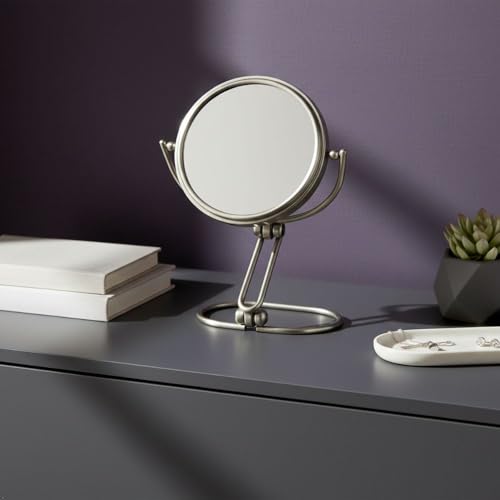 JERDON Compact Magnifying Mirror - Folding 3" Travel Mirror with 15X & 1X Magnification - Model MC315N | Folding Compact for Travel, 1X Reverse Side, 7" Open Height - size: 1"L x 3"W