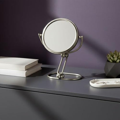 JERDON Compact Magnifying Mirror - Folding 3" Travel Mirror with 15X & 1X Magnification - Model MC315N | Folding Compact for Travel, 1X Reverse Side, 7" Open Height - size: 1"L x 3"W