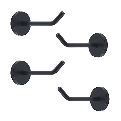 Classic Black Stainless Steel Heavy Duty Coat Hook, Durable Robe Hanger Wall Mount Hook, Perfect Touch Your Bathroom, Bedroom, Closets, Wardrobe, Kitchen (4", 4 PCS) - size: 4", 4 PCS