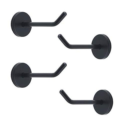 Classic Black Stainless Steel Heavy Duty Coat Hook, Durable Robe Hanger Wall Mount Hook, Perfect Touch Your Bathroom, Bedroom, Closets, Wardrobe, Kitchen (4", 4 PCS) - size: 4", 4 PCS