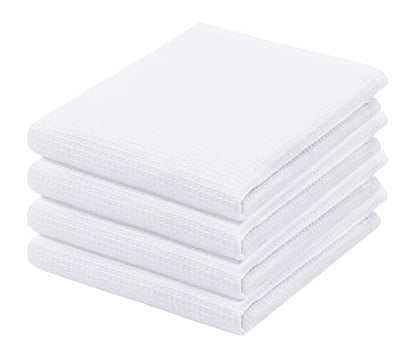 Waffle Weave Kitchen Towel, 100% Cotton - 15x25 Inches with Hanging Loop, Ultra Soft Absorbent Quick Drying Dish Cloth, Tea and Hand Towels, 4 Pack - Spring Easter Summer - White - color: White, size: 15 x 25 - 4 Pack