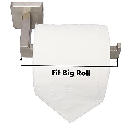TocTen Toilet Paper Holder-Bathroom Tissue Holder Fit Big Roll Paper, Made of Thicken SUS 304 Stainless Steel, Square Paper Roll Holder Wall Mount Suitable for Bathroom, Kitchen, Office (Brushed, 6.5) - color: Brushed-square