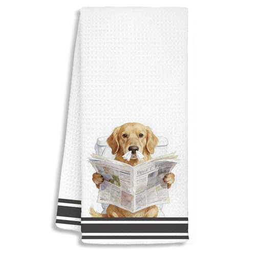 Funny Bathroom Hand Towels,Golden Retriever Bathroom Hand Towels | Golden Retriever Gifts for Women,Animals Dog Hand Towels for Bathroom Washroom Restroom, 16x24 Inch - color: Bathroom-3